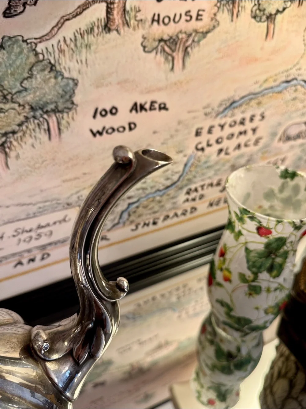 Reed & Barton Silver-Plate Ornate Coffee Pitcher with Floral Accents - Picture 3 of 10